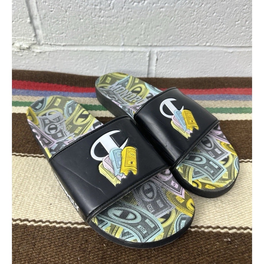 Champion X Monopoly Stacks Men's US Size 11 Black Slides Sandals